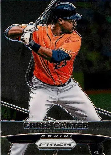 Original gloss Panini Prizm Chris Carter baseball card from 2015 Astros collection