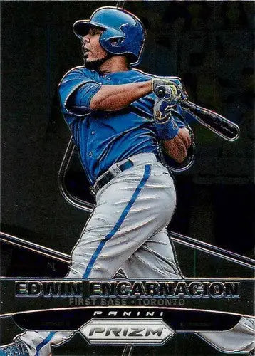 Edwin Encarnacion baseball card from Panini Prizm with original gloss and Blue Jays image