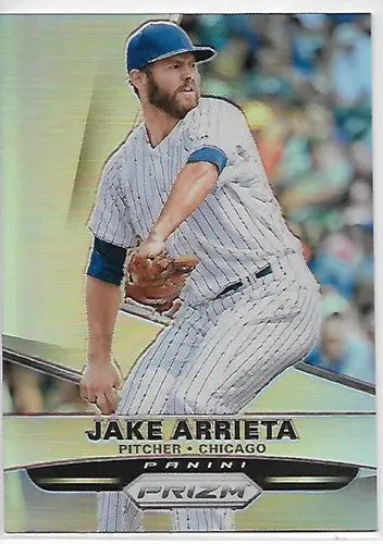 Jake Arrieta Panini Prizm baseball card with original gloss from 2015 collection