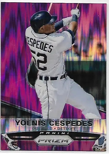 Yoenis Cespedes baseball card from 2015 Panini Prizm Purple Flash Prizms