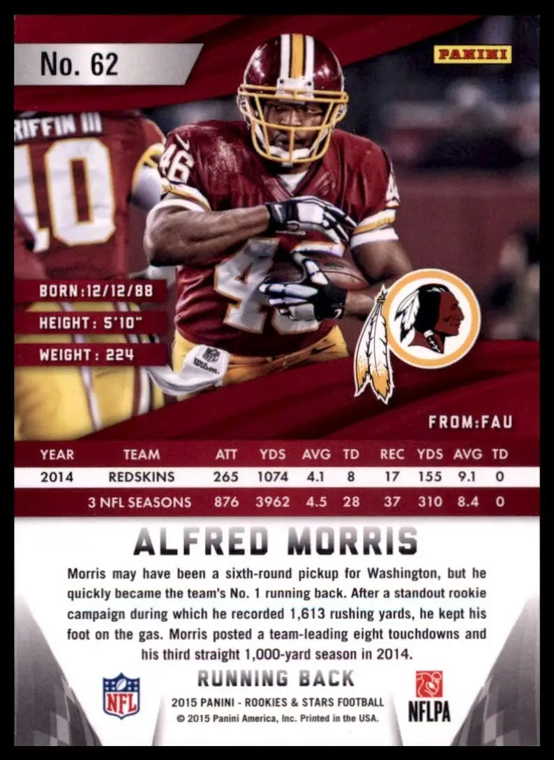 2015 Panini Rookies & Stars - Alfred Morris #62 Longevity Team Name /299 - Football Card Single