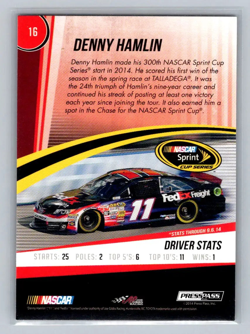 2015 Press Pass Cup Chase #16 Denny Hamlin Retail Joe Gibbs Racing - Racing Card Single