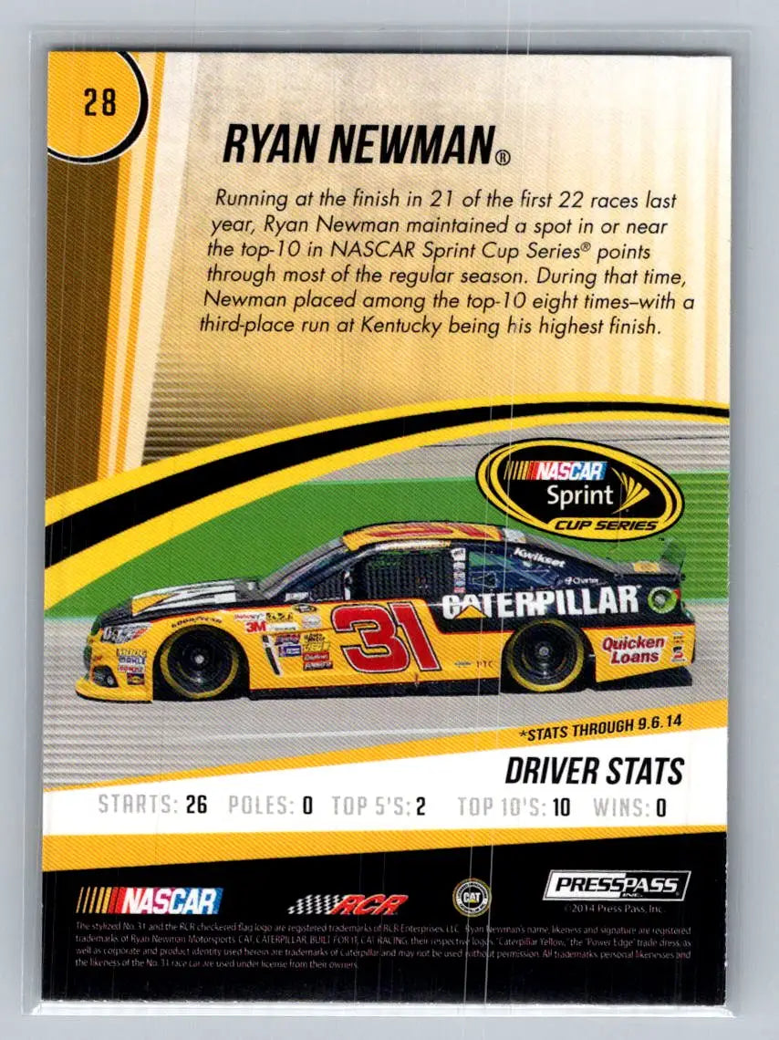 2015 Press Pass Cup Chase #28 Ryan Newman Richard Childress Racing - Racing Card Single