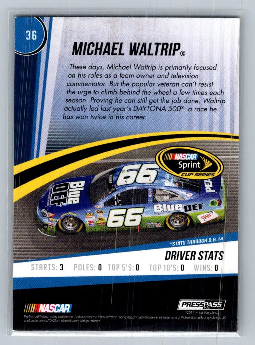 2015 Press Pass Cup Chase #36 Michael Waltrip Michael Waltrip Racing - Racing Card Single
