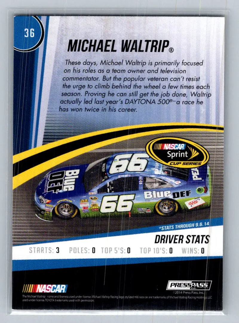 2015 Press Pass Cup Chase #36 Michael Waltrip Michael Waltrip Racing - Racing Card Single