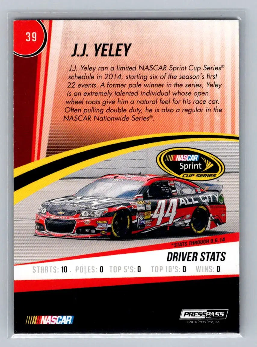 2015 Press Pass Cup Chase #39 J.J. Yeley Gold #/75 Xxxtreme Motorsports - Racing Card Single