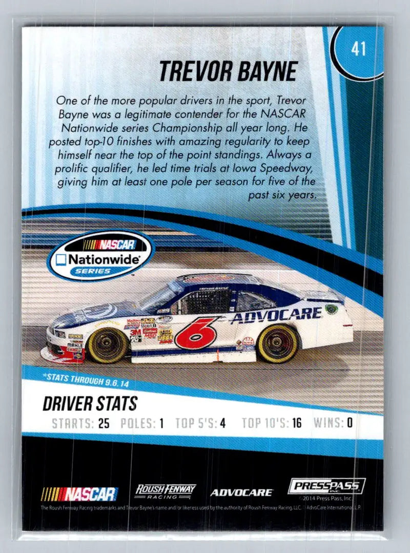 2015 Press Pass Cup Chase #41 Trevor Bayne Roush Fenway Racing - Racing Card Single