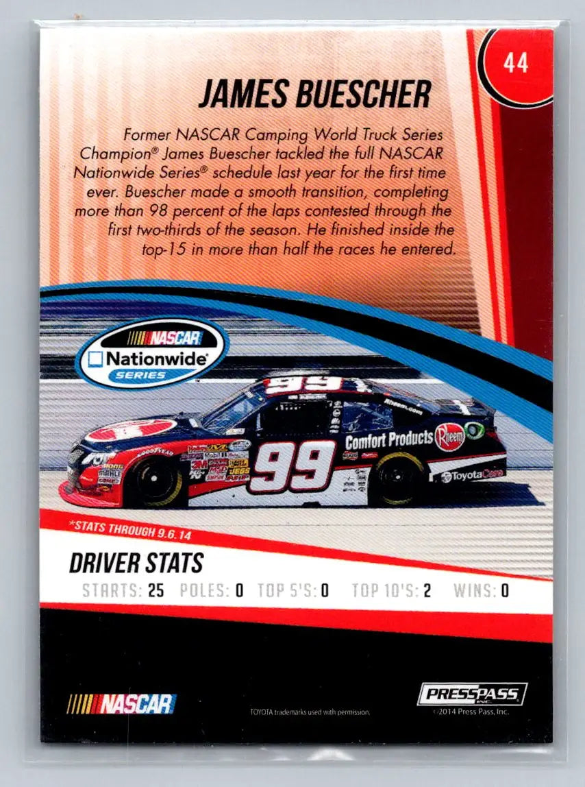 2015 Press Pass Cup Chase #44 James Buescher Blue #/25 RAB Racing - Racing Card Single