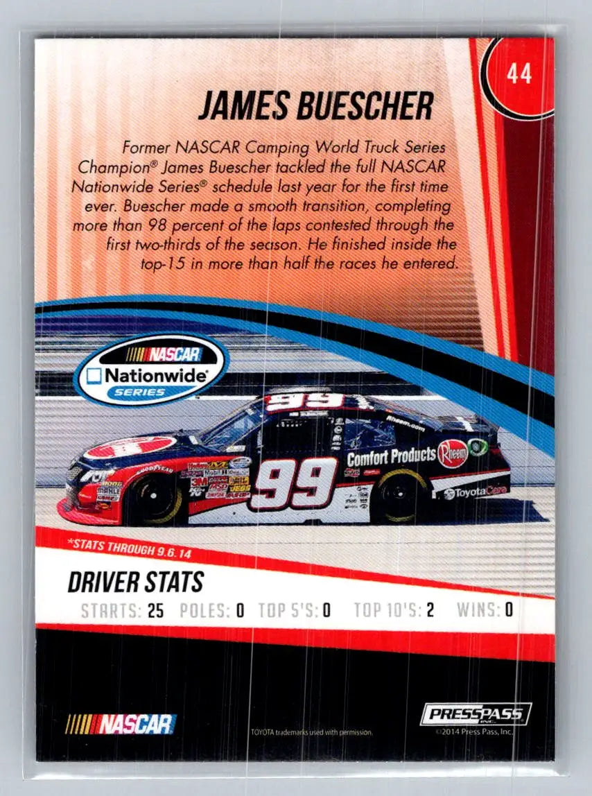 2015 Press Pass Cup Chase #44 James Buescher RAB Racing - Racing Card Single