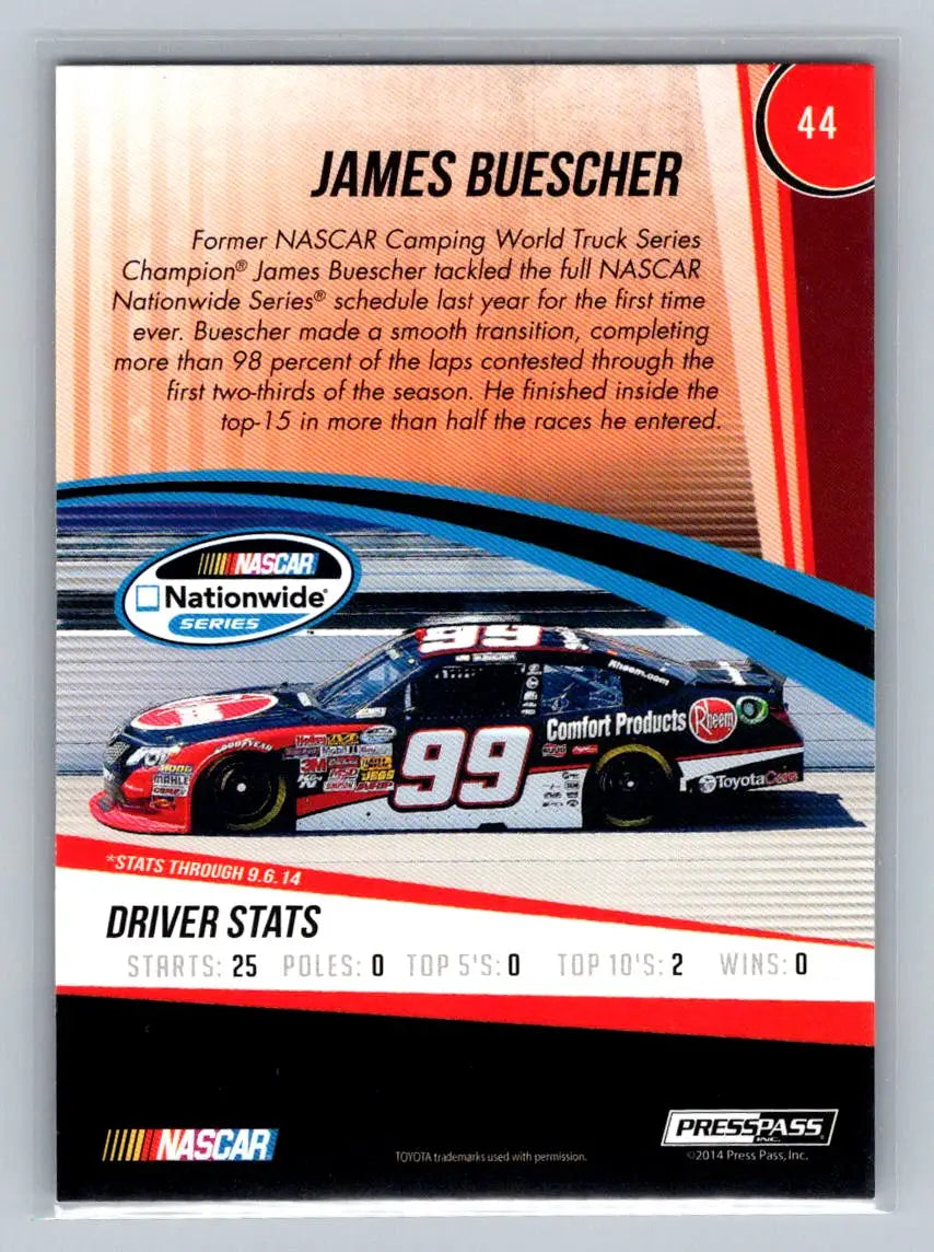 2015 Press Pass Cup Chase #44 James Buescher Retail RAB Racing - Racing Card Single