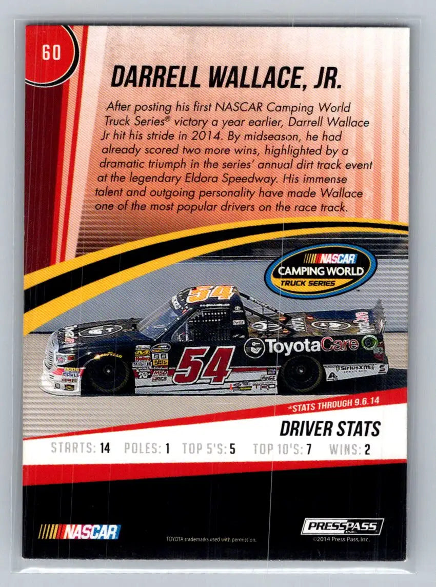 2015 Press Pass Cup Chase #60 Darrell Wallace Jr. Kyle Busch Motorsports - Racing Card Single