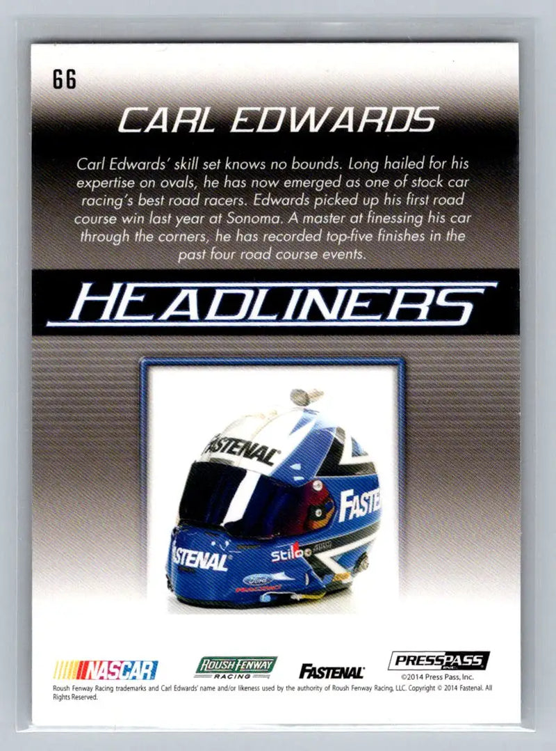 2015 Press Pass Cup Chase #66 Carl Edwards Roush Fenway Racing - Racing Card Single