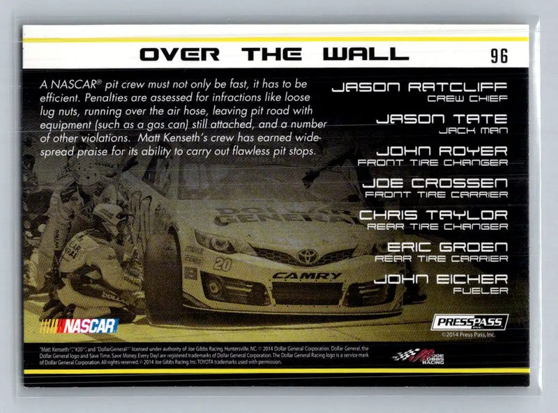 2015 Press Pass Cup Chase #96 No. 20 Dollar General Toyota Joe Gibbs Racing - Racing Card Single