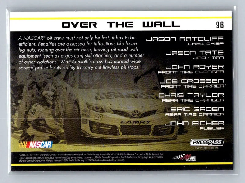 2015 Press Pass Cup Chase #96 No. 20 Dollar General Toyota Joe Gibbs Racing - Racing Card Single