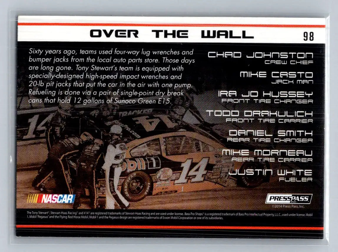 2015 Press Pass Cup Chase #98 No. 14 Bass Pro Shops/Mobil 1 Chevrolet SS OTW - Racing Card Single
