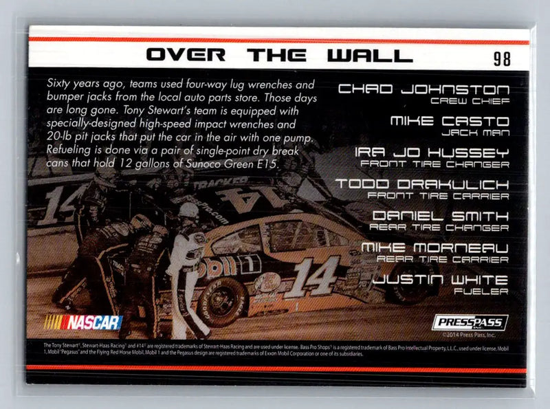 2015 Press Pass Cup Chase #98 No. 14 Bass Pro Shops/Mobil 1 Chevrolet SS OTW - Racing Card Single