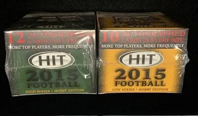 2015 Sage Hit Low & High Series Football Hobby Box Lot (2) with 22 Autographs - Football Card Box