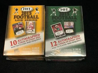 2015 Sage Hit Low & High Series Football Hobby Box Lot (2) with 22 Autographs - Football Card Box