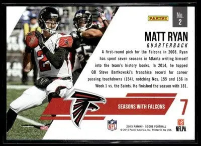 2015 Score #2 Matt Ryan Franchise Gold - Football Card Single
