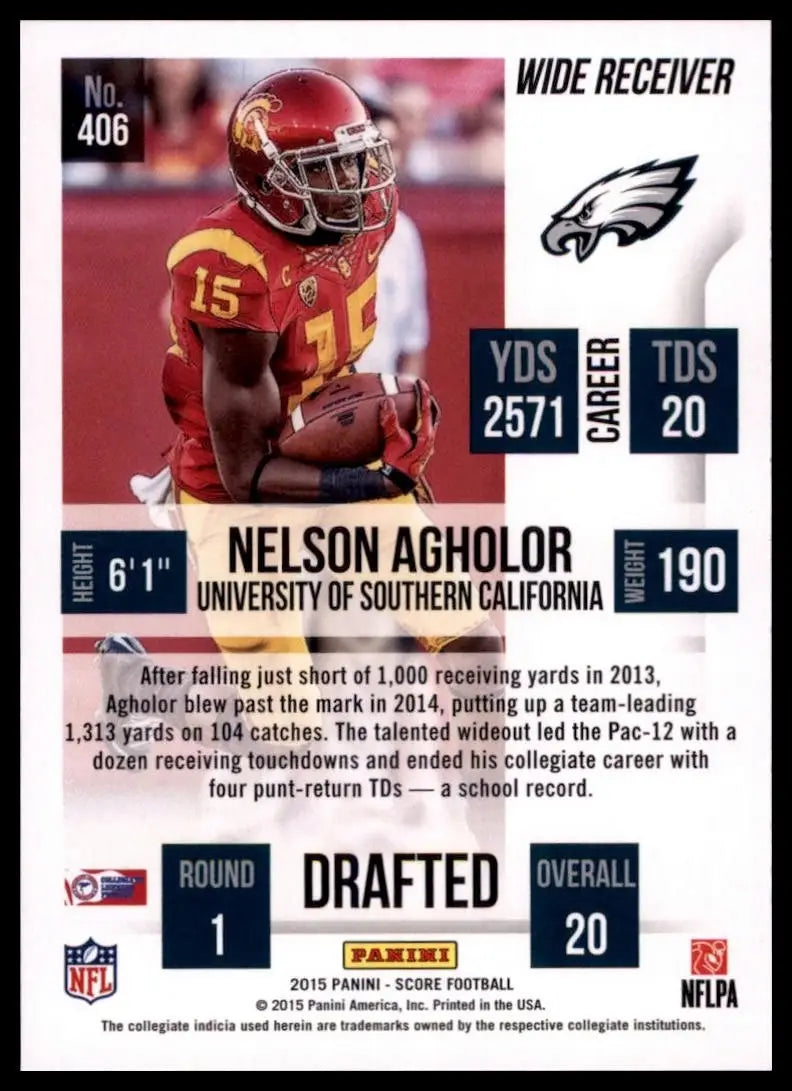 2015 Score - Rookie Nelson Agholor #406 (RC) - Football Card Single