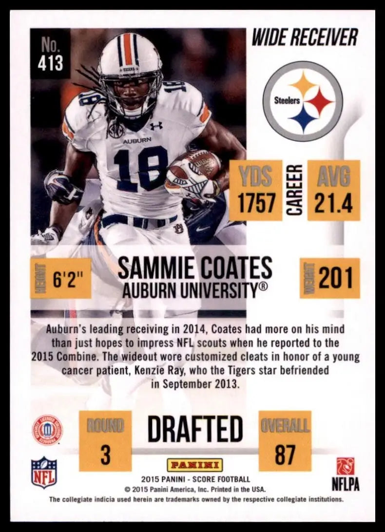 2015 Score - Rookie Sammie Coates #413 (RC) - Football Card Single