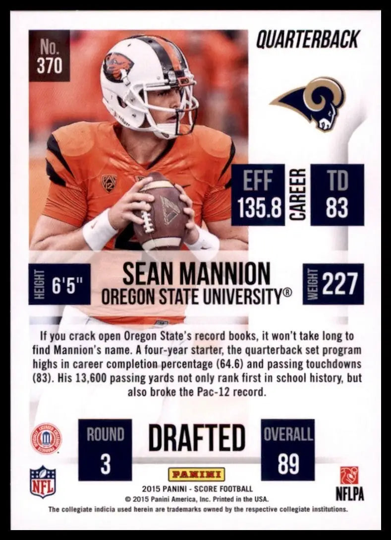 2015 Score - Rookie Sean Mannion #370 (RC) - Football Card Single