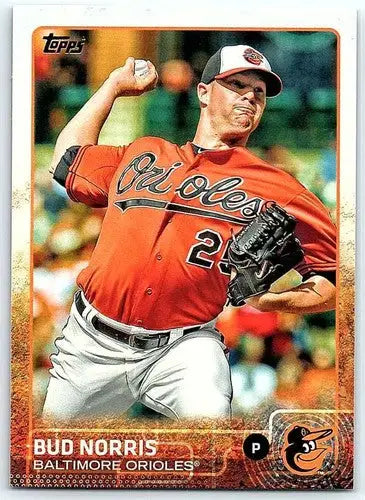 Original gloss baseball card of Bud Norris NM-MT from 2015 Topps Orioles collection