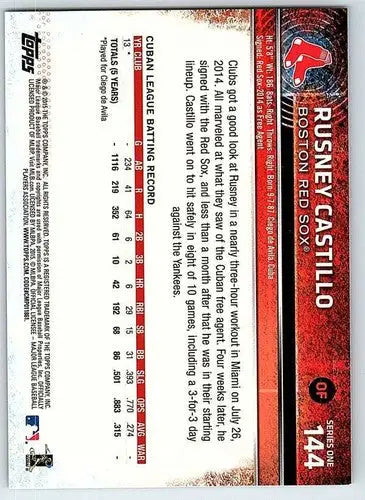 2015 Topps #144 Rusney Castillo NM-MT RC Rookie Red Sox ID:71631 - Baseball Card Single