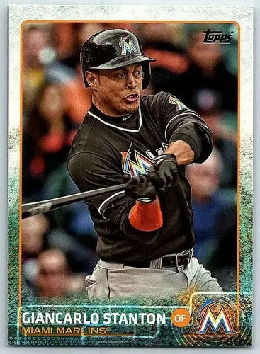 Giancarlo Stanton baseball card with original gloss, 2015 Topps NM-MT Marlins