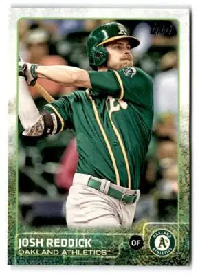 2015 Topps #153 Josh Reddick baseball card featuring Oakland Athletics player Josh Reddick