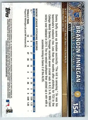 2015 Topps #154 Brandon Finnegan NM-MT RC Rookie Royals - Baseball Card Single