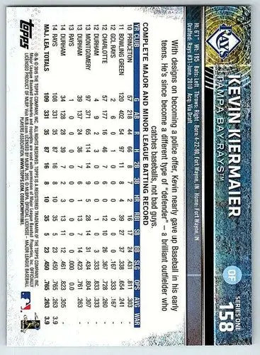 2015 Topps #158 Kevin Kiermaier NM-MT Rays Future Star ID:35157 - Baseball Card Single