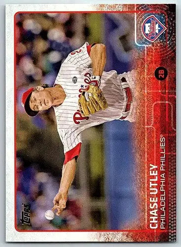 Original gloss Chase Utley baseball card 2015 Topps NM-MT Phillies ID:73210