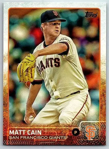 2015 Topps Matt Cain baseball card with original gloss in NM-MT condition