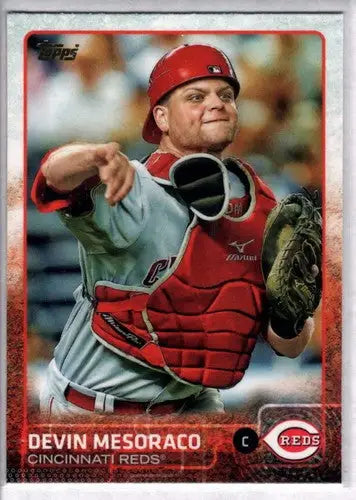 Devin Mesoraco baseball card with original gloss from 2015 Topps Reds series