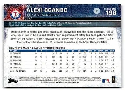 2015 Topps #198 Alexi Ogando - Baseball Card Single