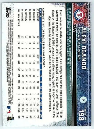 2015 Topps #198 Alexi Ogando NM-MT Rangers ID:74281 - Baseball Card Single