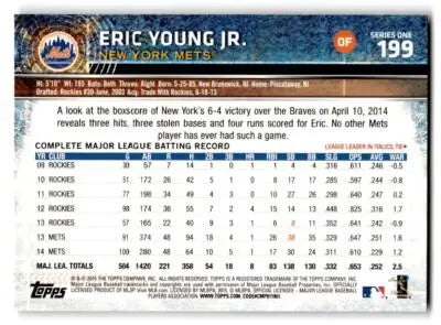 2015 Topps #199 Eric Young Jr. - Baseball Card Single