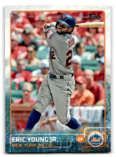 Original gloss baseball card of Eric Young Jr. from 2015 Topps Mets collection