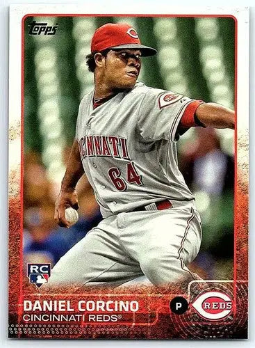 Daniel Corcino rookie Reds baseball card with original gloss from 2015 Topps series