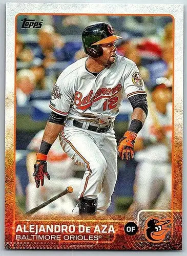 Original gloss baseball card featuring Alejandro de Aza NM-MT Orioles from 2015 Topps