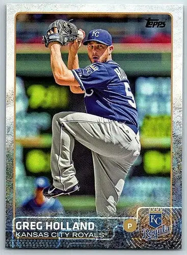 Greg Holland baseball card with original gloss, 2015 Topps #216 NM-MT Royals