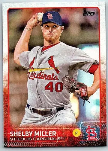 Original gloss Shelby Miller baseball card 2015 Topps #220 Shelby Miller NM-MT Cardinals