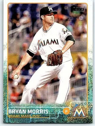 Bryan Morris baseball card with original gloss from 2015 Topps NM-MT Marlins