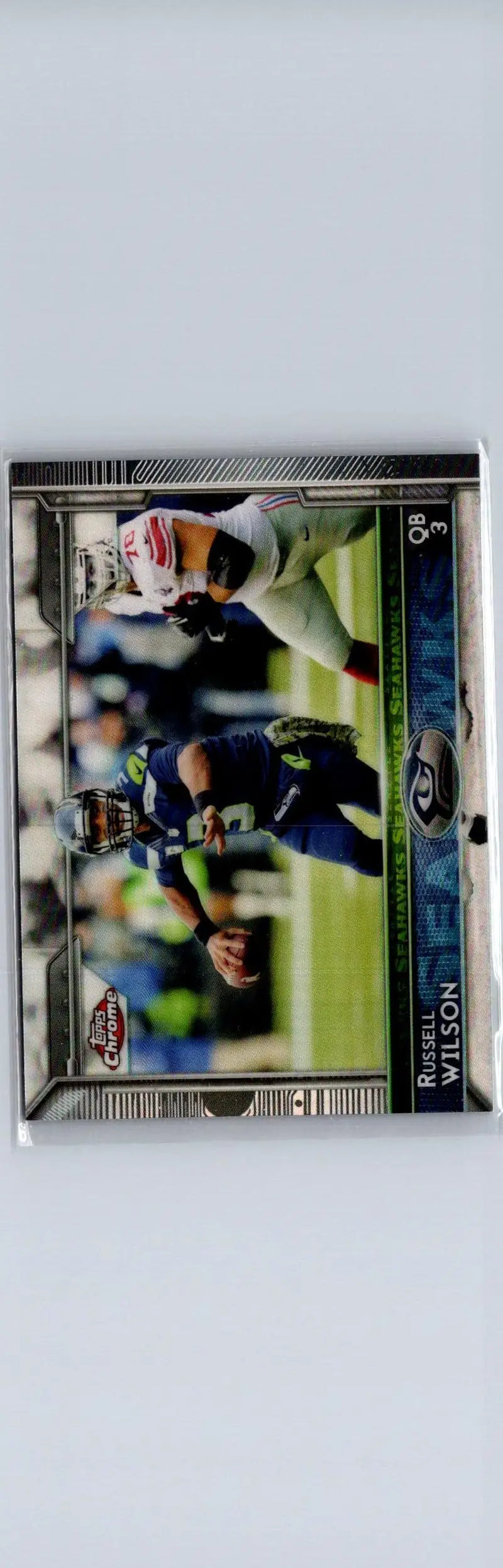 Russell Wilson Super Bowl 50 football trading card from 2015 Topps #235