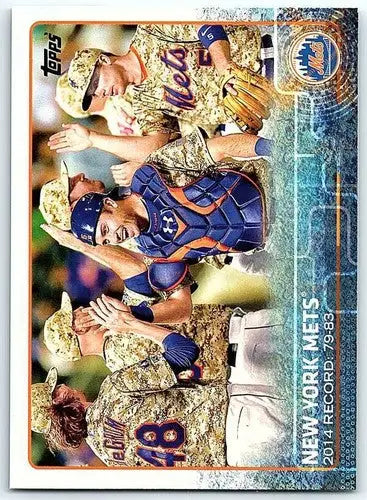 Original gloss 2015 Topps York Mets baseball card NM-MT featuring New York Mets team artwork