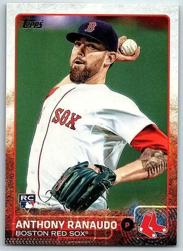 2015 Topps Anthony Ranaudo baseball card featuring rookie Red Sox player with original gloss