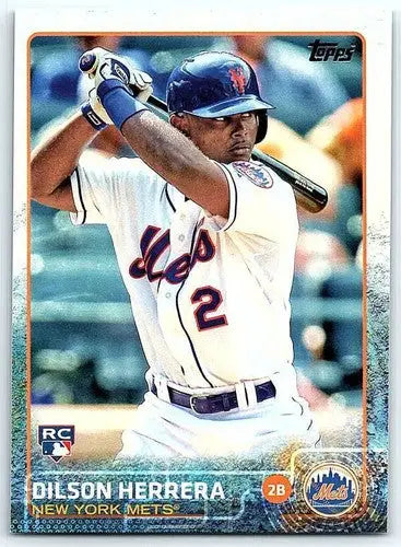 Original gloss Dilson Herrera rookie Mets baseball card from 2015 Topps #241