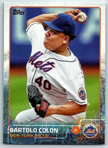 Original gloss Bartolo Colon baseball card 2015 Topps #244 NM-MT Mets ID 71765