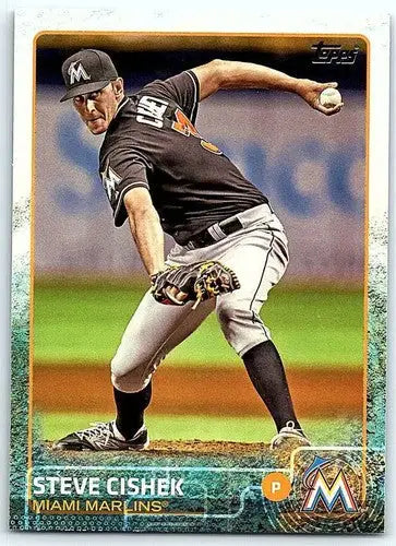 Baseball card featuring Steve Cishek with original gloss from 2015 Topps NM-MT